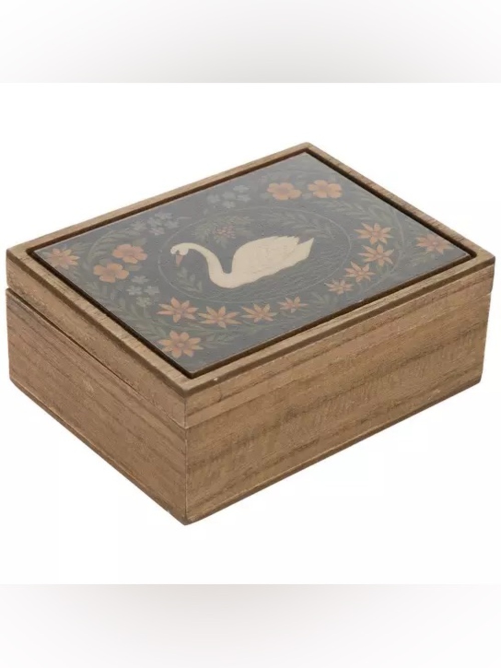 Vintage Swan Wood Box
